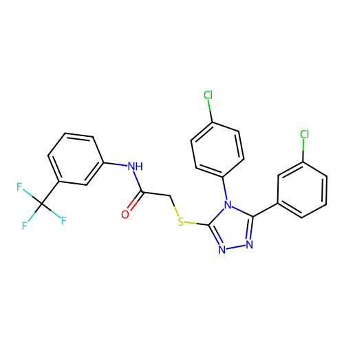 C23H15Cl2F3N4OS structure