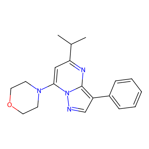 4-(5-Isopropyl-3-phenylpyrazolo[1,5-a]pyrimidin-7-yl)morpholine structure