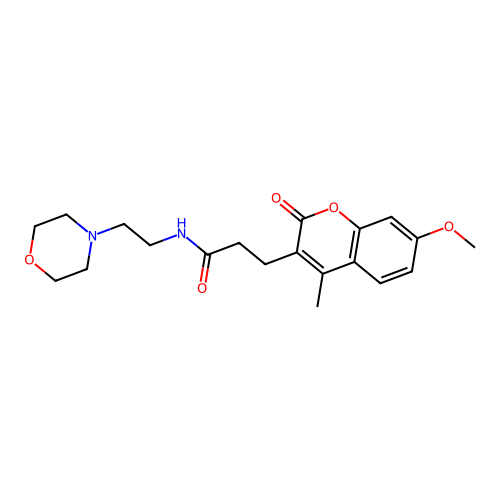 3-(7-methoxy-4-methyl-2-oxo-2H-chromen-3-yl)-N-(2-morpholinoethyl)propanamide structure