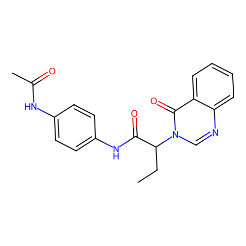 N-[4-(acetylamino)phenyl]-2-(4-oxoquinazolin-3(4H)-yl)butanamide structure
