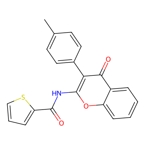 N-[3-(4-methylphenyl)-4-oxo-4H-chromen-2-yl]thiophene-2-carboxamide structure