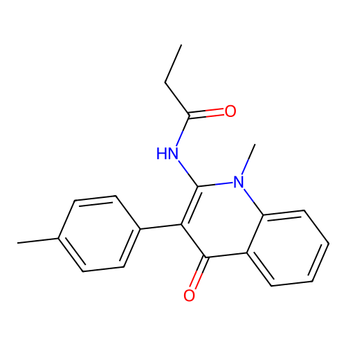 N-[1-methyl-3-(4-methylphenyl)-4-oxoquinolin-2-yl]propanamide structure