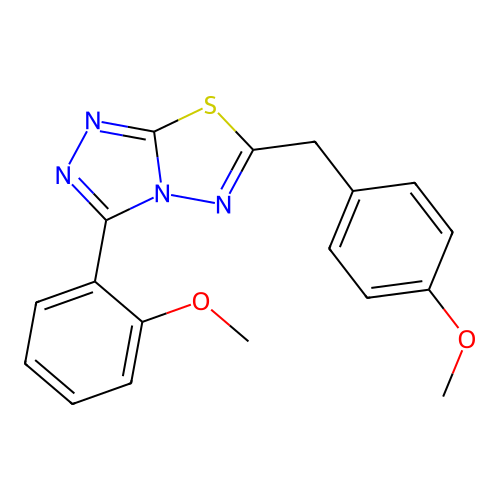 6-(4-Methoxybenzyl)-3-(2-methoxyphenyl)[1,2,4]triazolo[3,4-b][1,3,4]thiadiazole structure