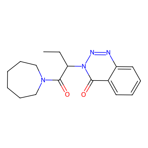 3-[1-(1-azepanylcarbonyl)propyl]-1,2,3-benzotriazin-4(3H)-one structure