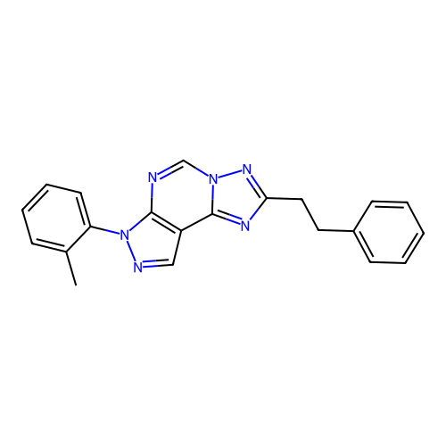 2-phenethyl-7-(o-tolyl)-7H-pyrazolo[4,3-e][1,2,4]triazolo[1,5-c]pyrimidine structure