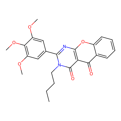3-butyl-2-(3,4,5-trimethoxyphenyl)-4H-chromeno[2,3-d]pyrimidine-4,5(3H)-dione structure