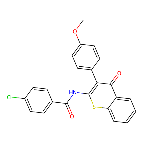 4-chloro-N-(3-(4-methoxyphenyl)-4-oxo-4H-thiochromen-2-yl)benzamide structure