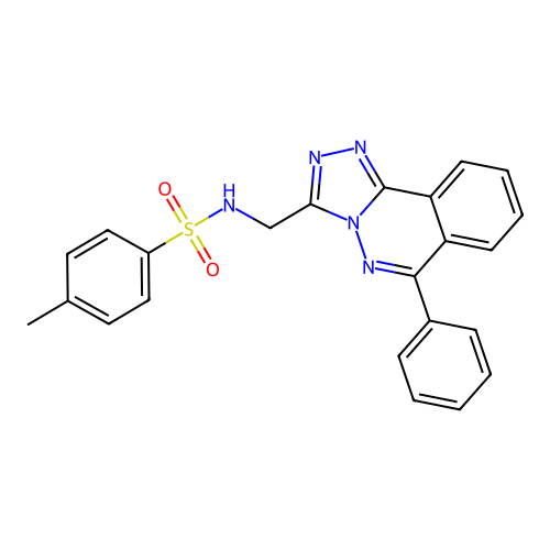 4-methyl-N-((6-phenyl-[1,2,4]triazolo[3,4-a]phthalazin-3-yl)methyl)benzenesulfonamide structure