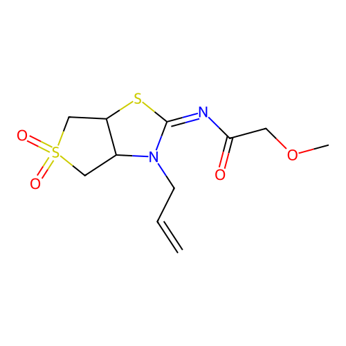 (Z)-N-(3-allyl-5,5-dioxidotetrahydrothieno[3,4-d]thiazol-2(3H)-ylidene)-2-methoxyacetamide structure