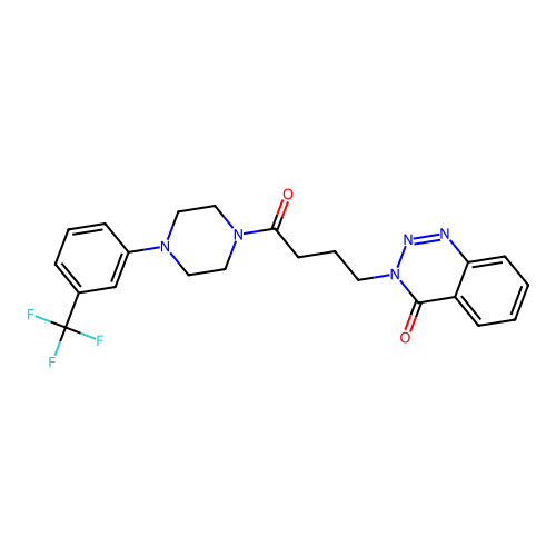 3-[4-oxo-4-[4-[3-(trifluoromethyl)phenyl]piperazin-1-yl]butyl]-1,2,3-benzotriazin-4-one structure