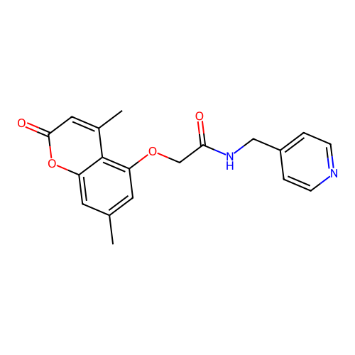 2-[(4,7-dimethyl-2-oxo-2H-chromen-5-yl)oxy]-N-(pyridin-4-ylmethyl)acetamide structure