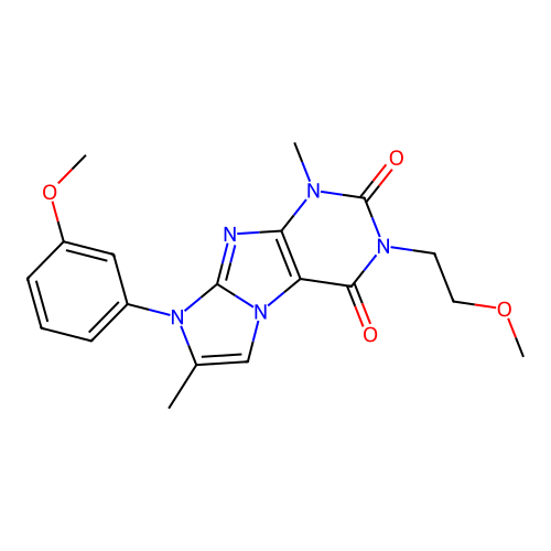 3-(2-methoxyethyl)-8-(3-methoxyphenyl)-1,7-dimethyl-1H-imidazo[2,1-f]purine-2,4(3H,8H)-dione structure