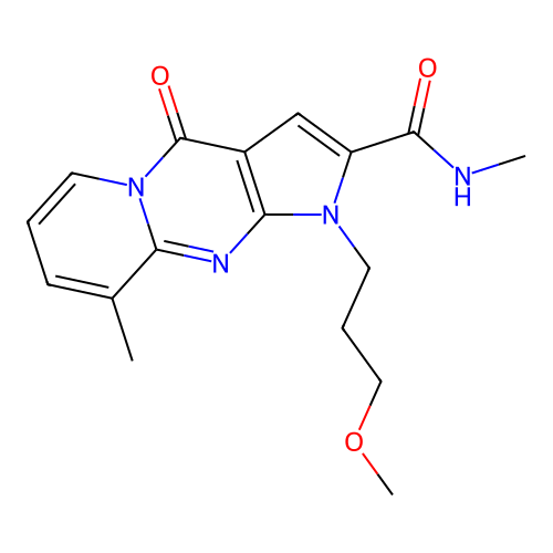 1-(3-methoxypropyl)-N,9-dimethyl-4-oxo-1,4-dihydropyrido[1,2-a]pyrrolo[2,3-d]pyrimidine-2-carboxamide structure