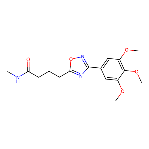 N-methyl-4-[3-(3,4,5-trimethoxyphenyl)-1,2,4-oxadiazol-5-yl]butanamide structure