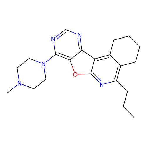8-(4-methylpiperazin-1-yl)-5-propyl-1,2,3,4-tetrahydropyrimido[4',5':4,5]furo[2,3-c]isoquinoline structure