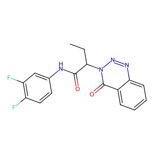 N-(3,4-difluorophenyl)-2-(4-oxo-1,2,3-benzotriazin-3(4H)-yl)butanamide structure