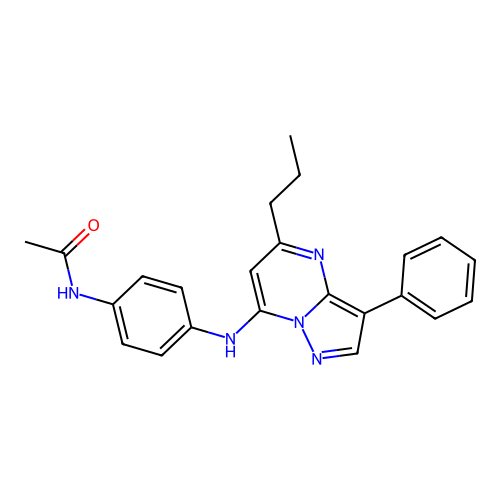 N-[4-({3-Phenyl-5-propylpyrazolo[1,5-A]pyrimidin-7-YL}amino)phenyl]acetamide structure