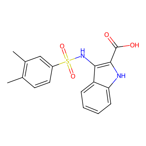 3-{[(3,4-dimethylphenyl)sulfonyl]amino}-1H-indole-2-carboxylic acid structure
