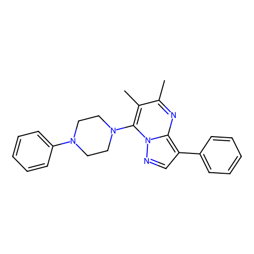 5,6-Dimethyl-3-phenyl-7-(4-phenylpiperazin-1-yl)pyrazolo[1,5-a]pyrimidine structure