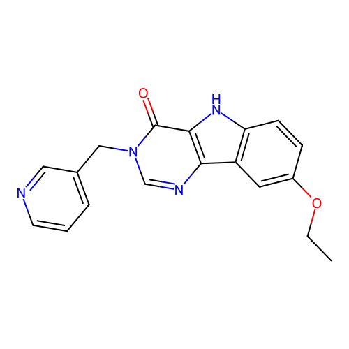 8-ethoxy-3-(pyridin-3-ylmethyl)-3,5-dihydro-4H-pyrimido[5,4-b]indol-4-one structure