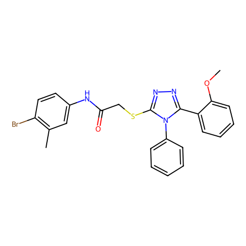N-(4-bromo-3-methylphenyl)-2-{[5-(2-methoxyphenyl)-4-phenyl-4H-1,2,4-triazol-3-yl]sulfanyl}acetamide structure