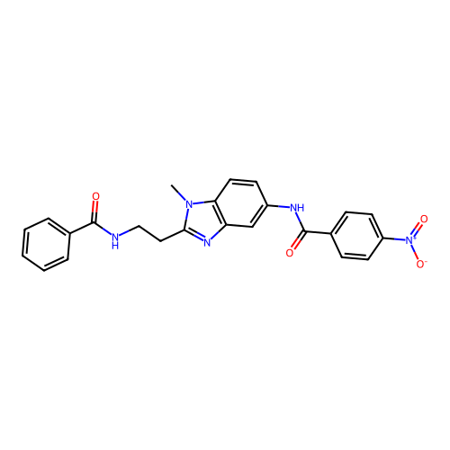 N-[2-(2-benzamidoethyl)-1-methylbenzimidazol-5-yl]-4-nitrobenzamide structure