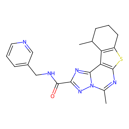 5,11-dimethyl-N-(pyridin-3-ylmethyl)-8,9,10,11-tetrahydro[1]benzothieno[3,2-e][1,2,4]triazolo[1,5-c]pyrimidine-2-carboxamide structure