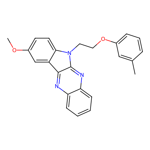 9-methoxy-6-[2-(3-methylphenoxy)ethyl]-6H-indolo[2,3-b]quinoxaline structure