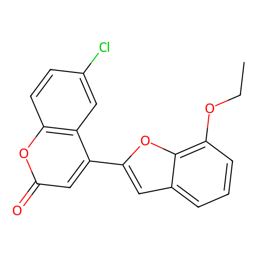 6-Chloro-4-(7-ethoxy-1-benzofuran-2-yl)chromen-2-one structure