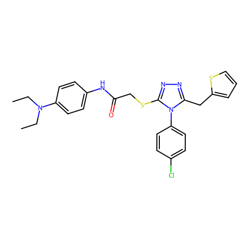 2-{[4-(4-chlorophenyl)-5-(thiophen-2-ylmethyl)-4H-1,2,4-triazol-3-yl]sulfanyl}-N-[4-(diethylamino)phenyl]acetamide structure