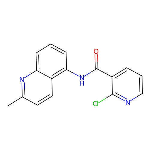 2-chloro-N-(2-methylquinolin-5-yl)pyridine-3-carboxamide structure