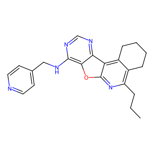 5-propyl-N-(pyridin-4-ylmethyl)-1,2,3,4-tetrahydropyrimido[4',5':4,5]furo[2,3-c]isoquinolin-8-amine structure