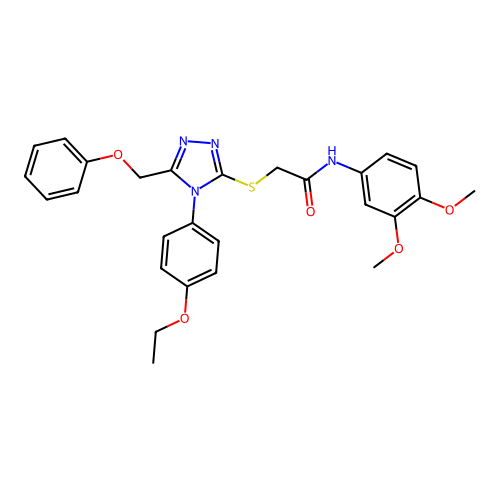 N-(3,4-dimethoxyphenyl)-2-{[4-(4-ethoxyphenyl)-5-(phenoxymethyl)-4H-1,2,4-triazol-3-yl]sulfanyl}acetamide structure