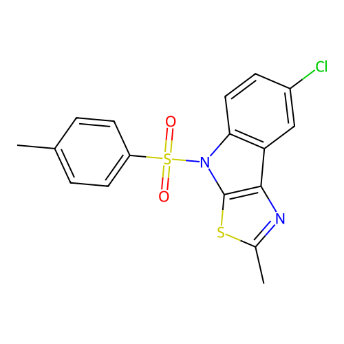 7-Chloro-2-methyl-4-(4-methylphenyl)sulfonylthiazolo[5,4-b]indole structure