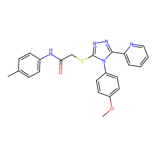 2-[[4-(4-methoxyphenyl)-5-pyridin-2-yl-1,2,4-triazol-3-yl]sulfanyl]-N-(4-methylphenyl)acetamide structure