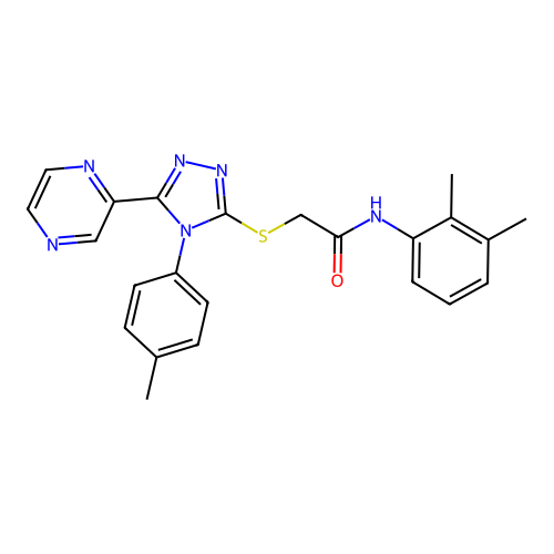 N-(2,3-dimethylphenyl)-2-[[4-(4-methylphenyl)-5-pyrazin-2-yl-1,2,4-triazol-3-yl]sulfanyl]acetamide structure