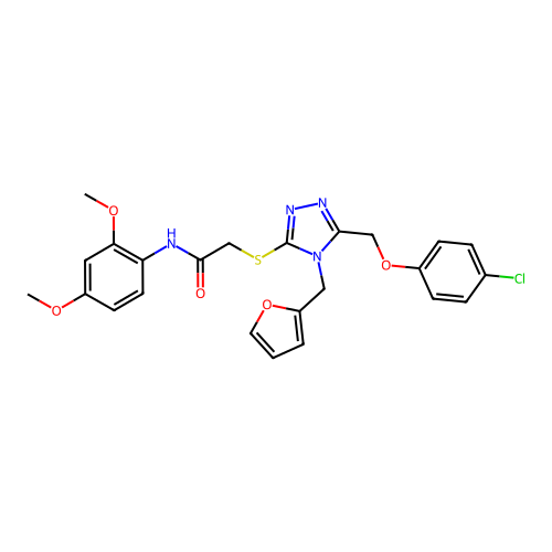 2-((5-((4-chlorophenoxy)methyl)-4-(furan-2-ylmethyl)-4H-1,2,4-triazol-3-yl)thio)-N-(2,4-dimethoxyphenyl)acetamide structure