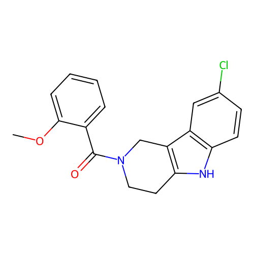 (8-chloro-1,3,4,5-tetrahydro-2H-pyrido[4,3-b]indol-2-yl)(2-methoxyphenyl)methanone structure
