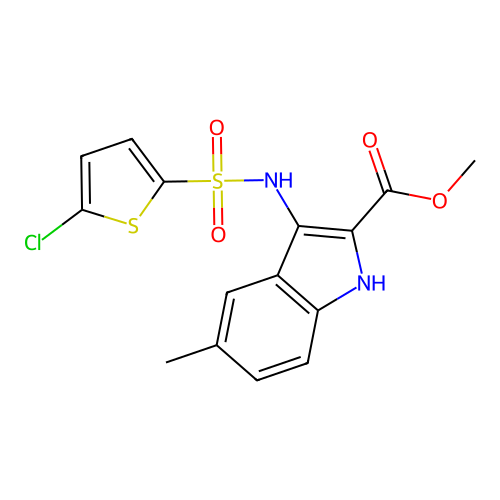METHYL 3-(5-CHLOROTHIOPHENE-2-SULFONAMIDO)-5-METHYL-1H-INDOLE-2-CARBOXYLATE structure