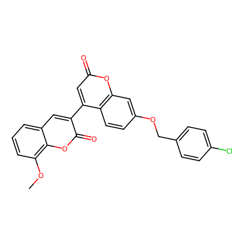 3-{7-[(4-chlorobenzyl)oxy]-2-oxo-2H-chromen-4-yl}-8-methoxy-2H-chromen-2-one structure