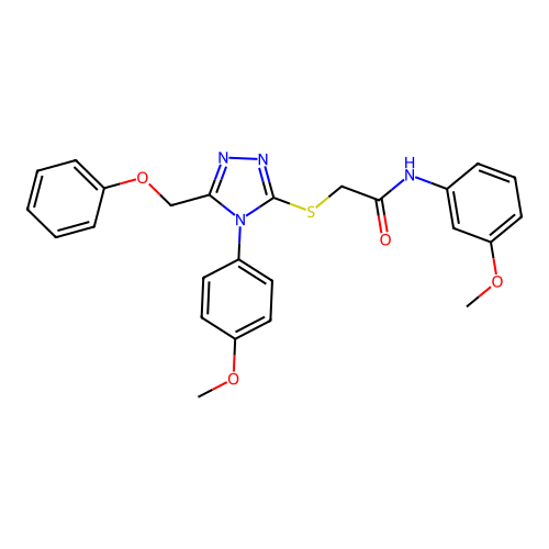 N-(3-methoxyphenyl)-2-{[4-(4-methoxyphenyl)-5-(phenoxymethyl)-4H-1,2,4-triazol-3-yl]sulfanyl}acetamide structure