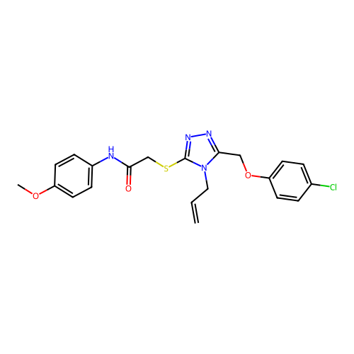 2-((4-allyl-5-((4-chlorophenoxy)methyl)-4H-1,2,4-triazol-3-yl)thio)-N-(4-methoxyphenyl)acetamide structure
