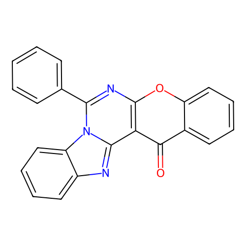 7-phenyl-14H-benzo[4,5]imidazo[1,2-c]chromeno[3,2-e]pyrimidin-14-one structure