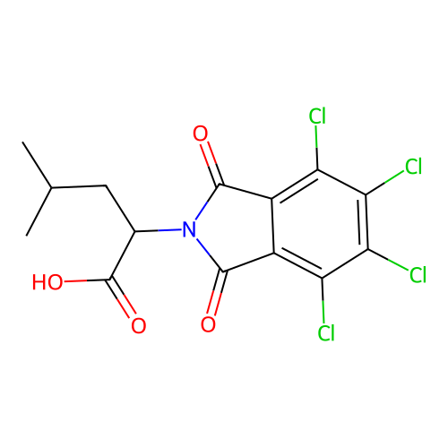 4-methyl-2-(4,5,6,7-tetrachloro-1,3-dioxo-1,3-dihydro-2H-isoindol-2-yl)pentanoic acid structure