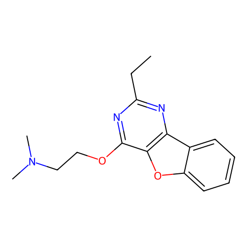 2-[(2-ethyl-[1]benzofuro[3,2-d]pyrimidin-4-yl)oxy]-N,N-dimethylethanamine structure