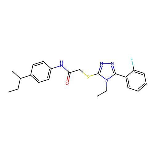 N-[4-(butan-2-yl)phenyl]-2-{[4-ethyl-5-(2-fluorophenyl)-4H-1,2,4-triazol-3-yl]sulfanyl}acetamide structure