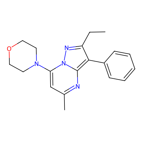 4-(2-Ethyl-5-methyl-3-phenylpyrazolo[1,5-a]pyrimidin-7-yl)morpholine structure