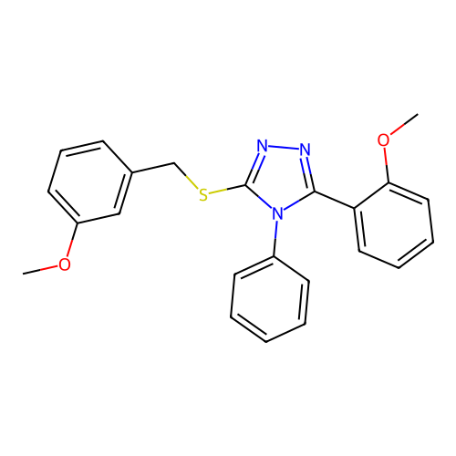 3-[(3-methoxybenzyl)sulfanyl]-5-(2-methoxyphenyl)-4-phenyl-4H-1,2,4-triazole structure