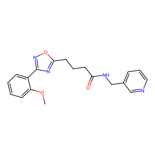 4-[3-(2-methoxyphenyl)-1,2,4-oxadiazol-5-yl]-N-(pyridin-3-ylmethyl)butanamide structure