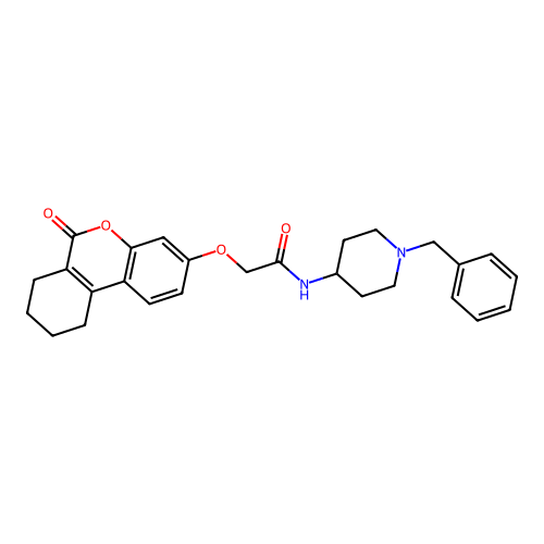 N-(1-benzylpiperidin-4-yl)-2-((6-oxo-7,8,9,10-tetrahydro-6H-benzo[c]chromen-3-yl)oxy)acetamide structure